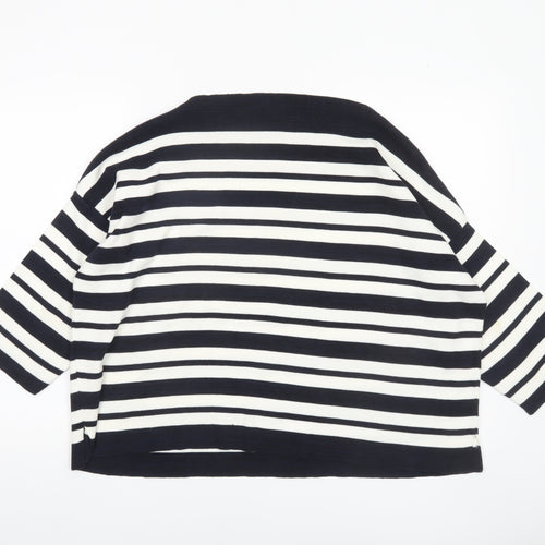 Atmosphere Womens Blue Striped Boat Neck 3/4 Sleeve Jumper XL