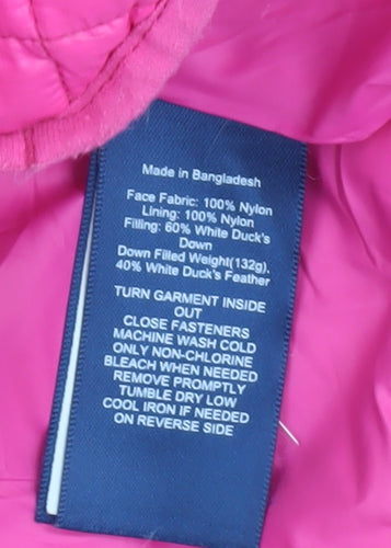 Ralph Lauren Girls Pink Quilted Down Puffer Jacket Size 6 Years