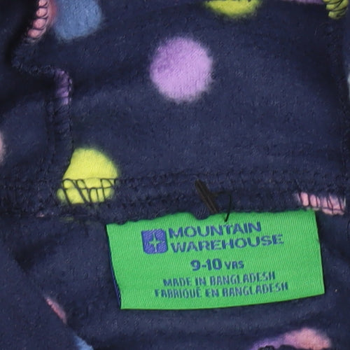 Mountain Warehouse Girls Blue Polka Dot Fleece Full Zip Hoodie 9-10 Years