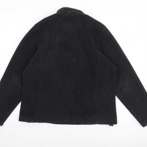 Lands' End Women Black Fleece 1/4 Zip Pullover Sweatshirt Size 10-12