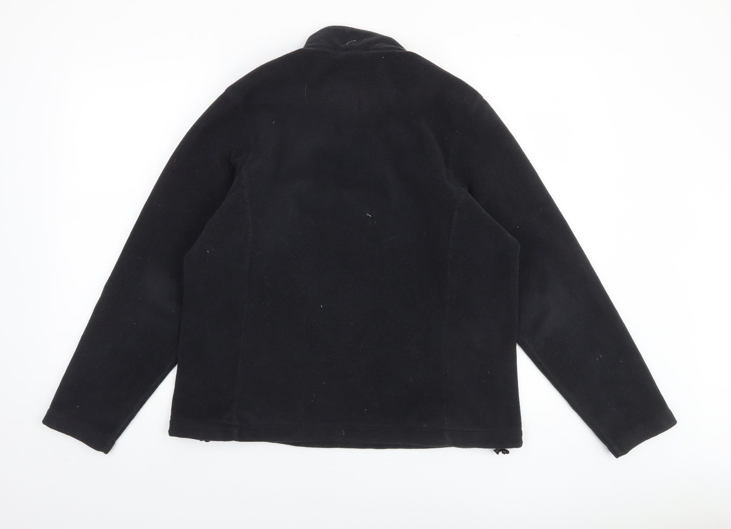 Lands' End Women Black Fleece 1/4 Zip Pullover Sweatshirt Size 10-12