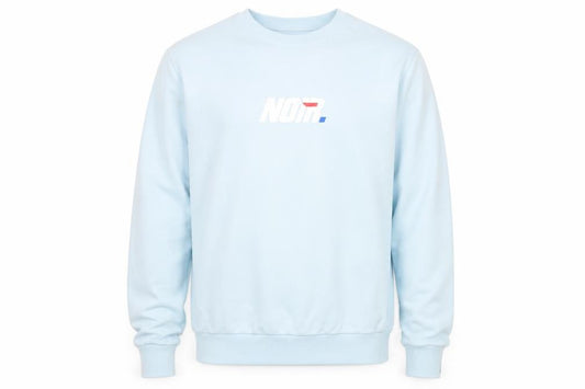 Front view of Noir Societe Men’s Light Blue Sweatshirt S Crew Neck Cotton Blend