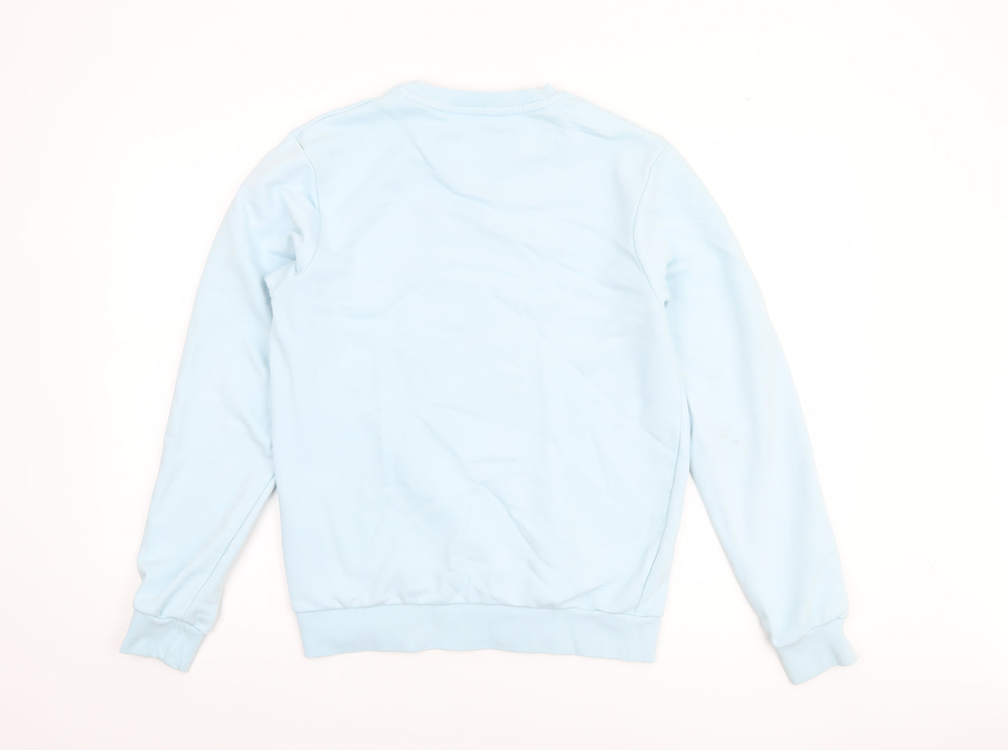 Noir Societe Men’s Light Blue Sweatshirt S Crew Neck Cotton Blend