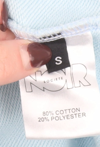 Noir Societe Men’s Light Blue Sweatshirt S Crew Neck Cotton Blend