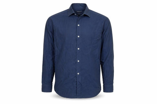 Jaeger Men's Blue 16 Long Sleeve 100% Cotton Formal Dress Shirt
