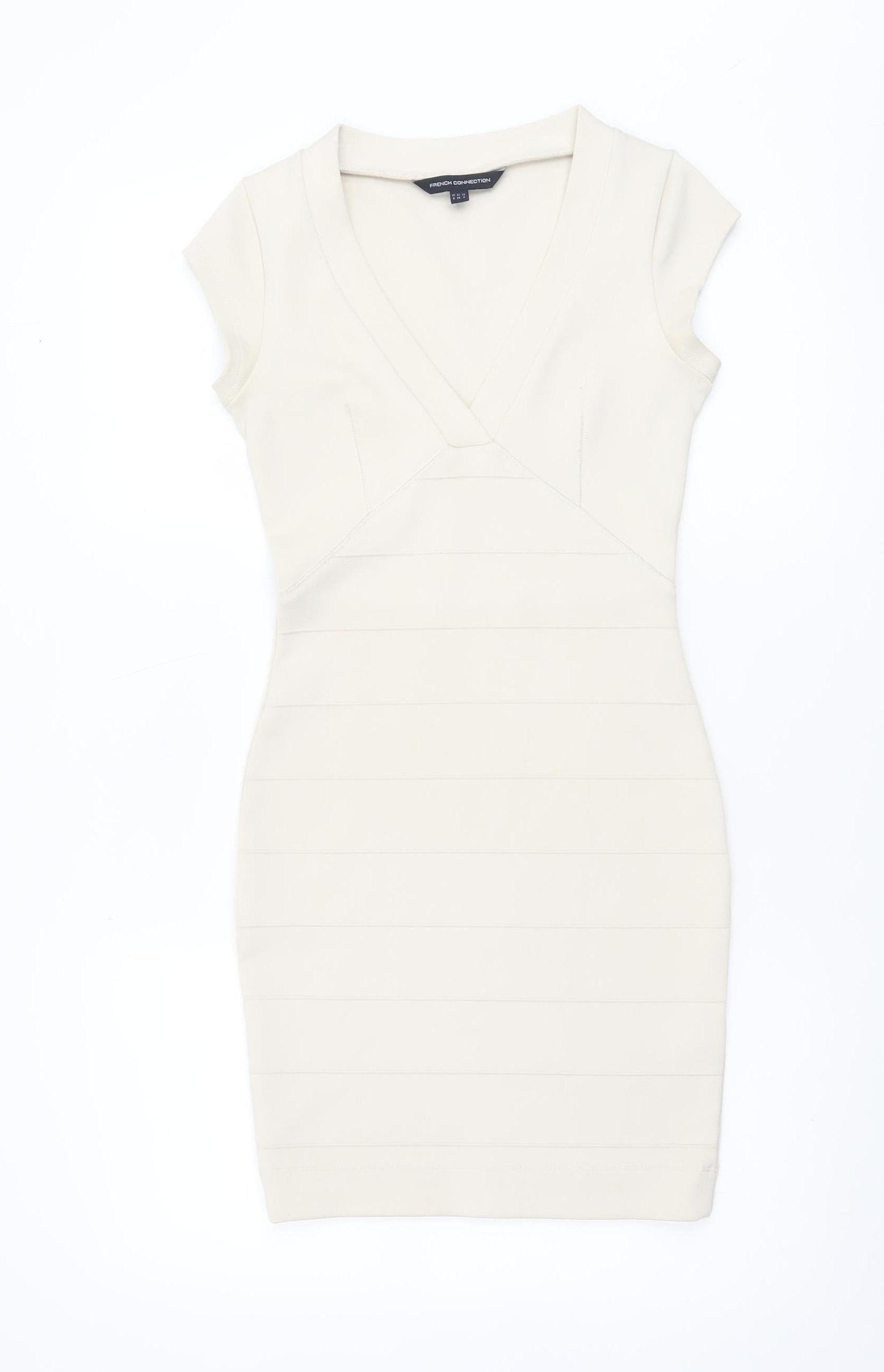 French Connection Women's Ivory Size 8 Bodycon Short Dress