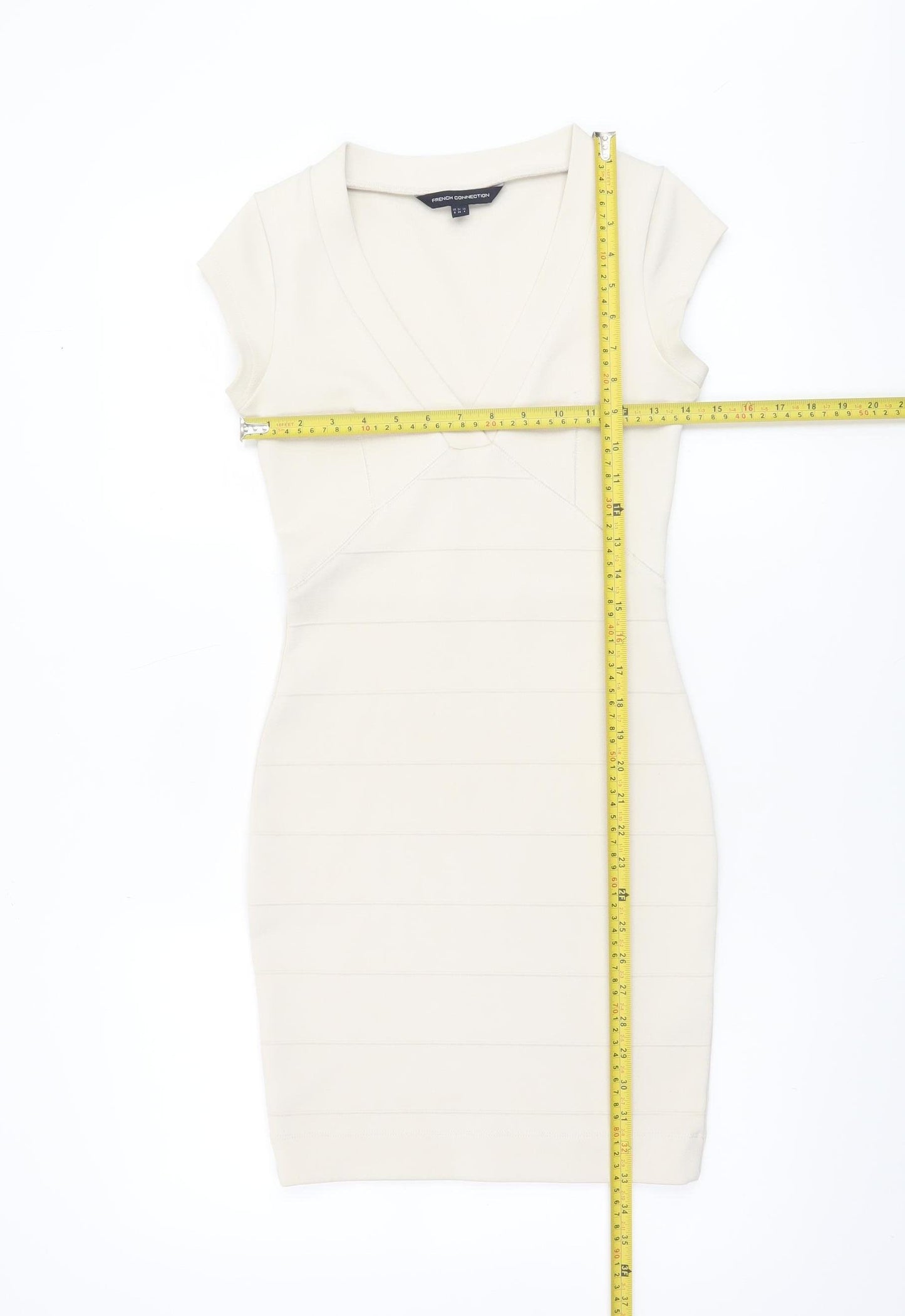 French Connection Women's Ivory Size 8 Bodycon Short Dress