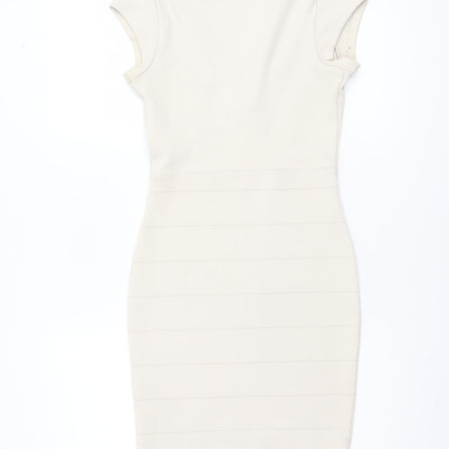 French Connection Women's Ivory Size 8 Bodycon Short Dress
