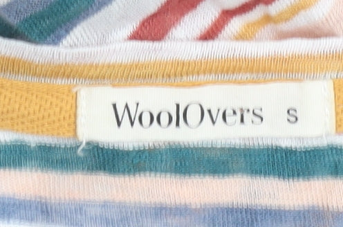 WoolOvers Womens Multicoloured Striped Linen 3/4 Sleeve T-Shirt S