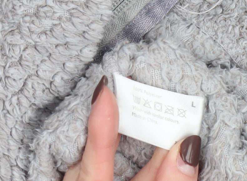 John Lewis Women Grey Hooded Fleece Zip Robe L Winter Wear