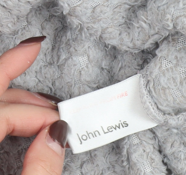 John Lewis Women Grey Hooded Fleece Zip Robe L Winter Wear