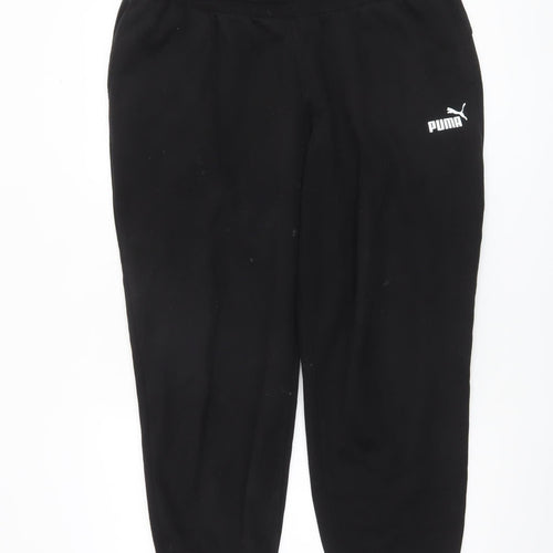 Puma Women's Black Jogger Sweatpants L Fleece Comfort Sportswear