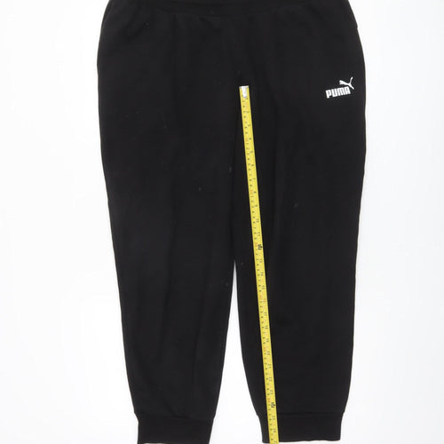 Puma Women's Black Jogger Sweatpants L Fleece Comfort Sportswear