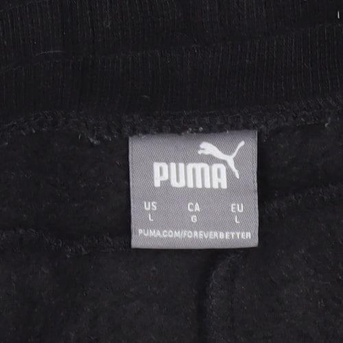 Puma Women's Black Jogger Sweatpants L Fleece Comfort Sportswear