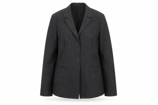 Front view of Planet Women Charcoal Grey, size 12, Single-Breasted Blazer Jacket