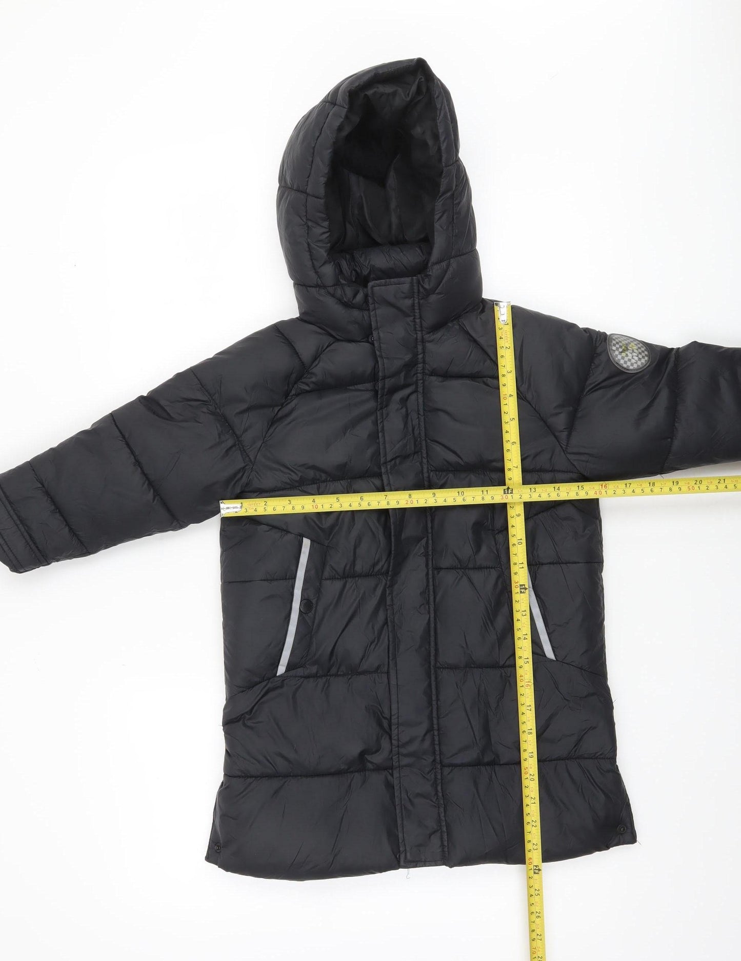 ZARA Girls Black Long Hooded Puffer Coat 6 Years Winter Quilted Jacket