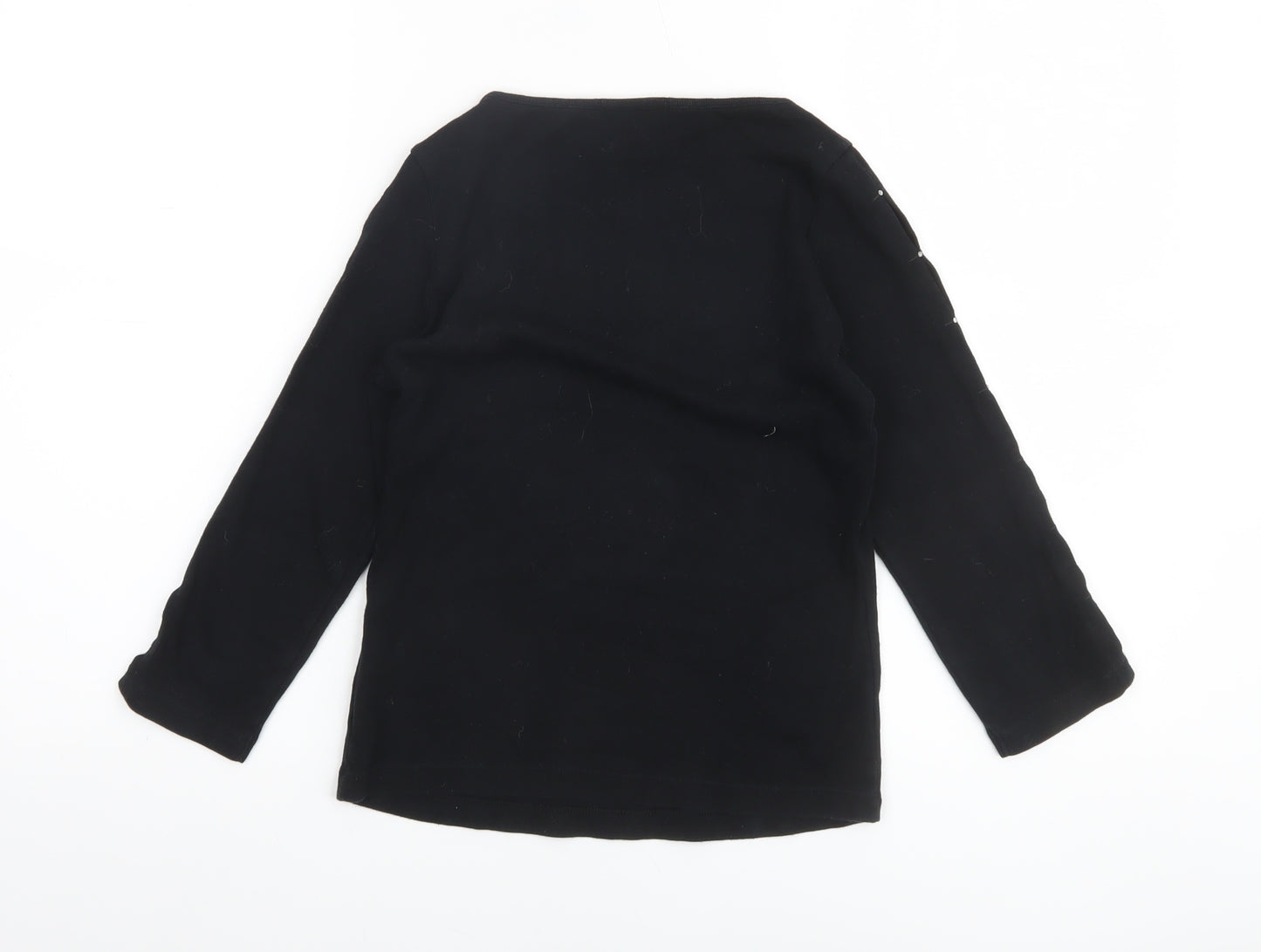 Marks and Spencer Women Black Size 10 Boat Neck Long Sleeve Top