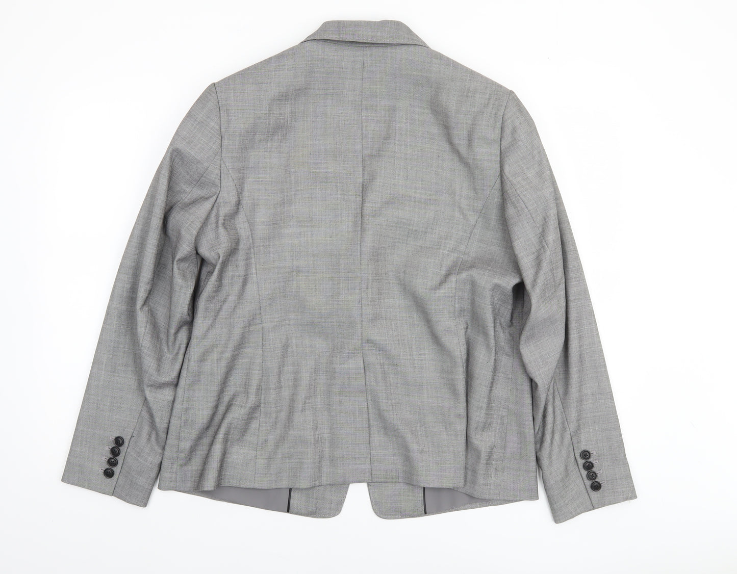 Marks and Spencer Women’s Grey Single-Breasted Blazer Size 16 Classic Fit