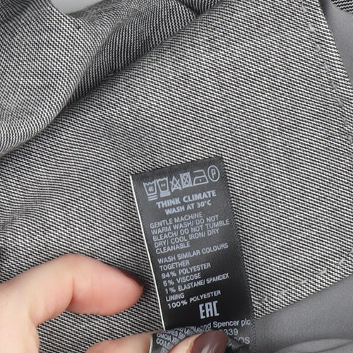 Marks and Spencer Women’s Grey Single-Breasted Blazer Size 16 Classic Fit