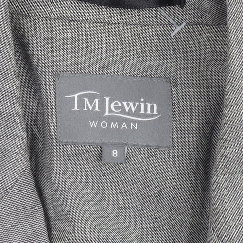 TM Lewin Woman Grey Wool Single-Breasted Blazer Size 8