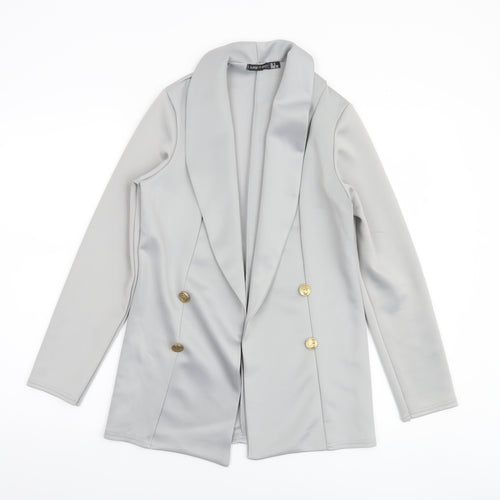 I Saw It First Women's Grey Double-Breasted Blazer UK 6
