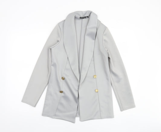 I Saw It First Women's Grey Double-Breasted Blazer UK 6