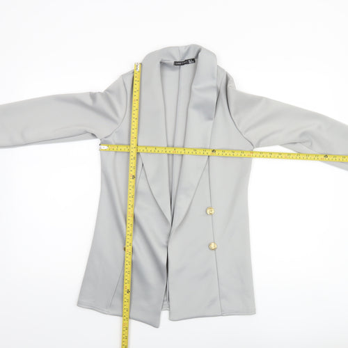 I Saw It First Women's Grey Double-Breasted Blazer UK 6