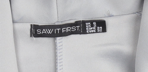 I Saw It First Women's Grey Double-Breasted Blazer UK 6