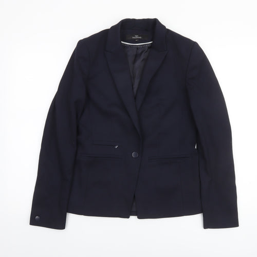 Next Women Blue Size 8 Tailoring One Button Blazer Jacket