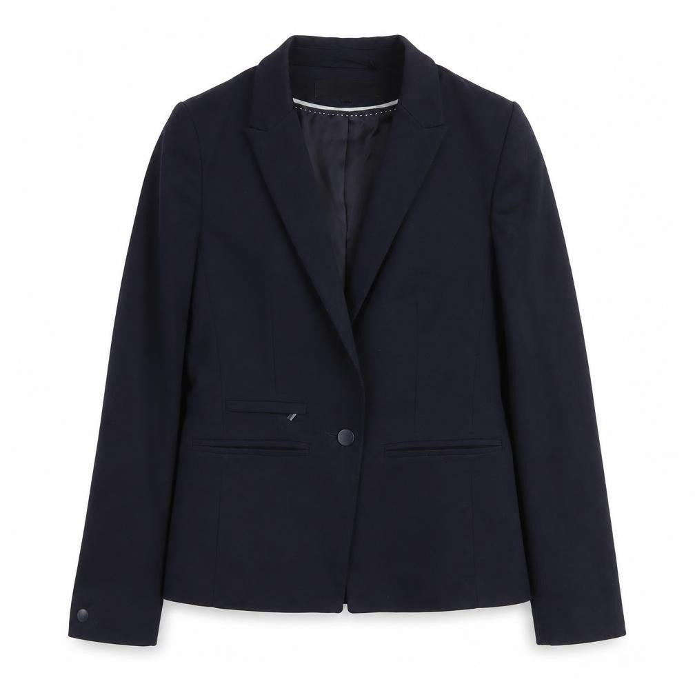 Front view of Next Women Blue, size 8, Tailoring One Button Blazer Jacket
