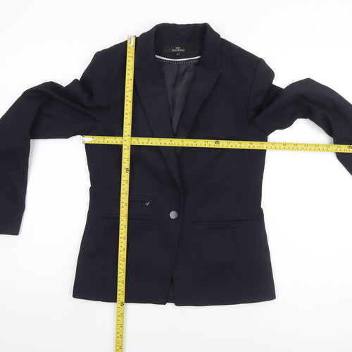 Next Women Blue Size 8 Tailoring One Button Blazer Jacket
