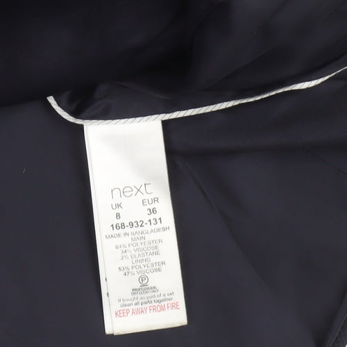 Next Women Blue Size 8 Tailoring One Button Blazer Jacket