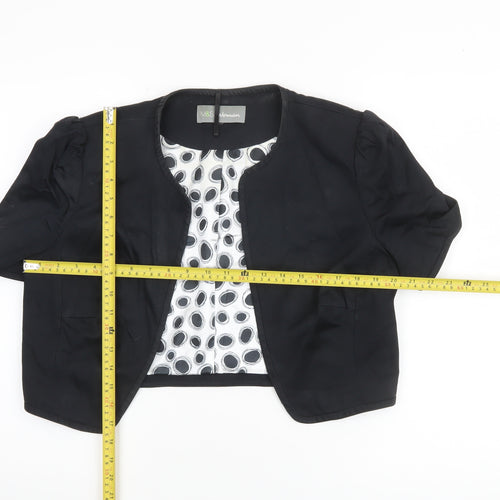 Marks and Spencer Women Black Short Sleeve Cropped Suit Jacket UK 14