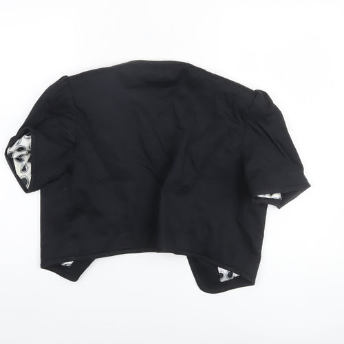 Marks and Spencer Women Black Short Sleeve Cropped Suit Jacket UK 14