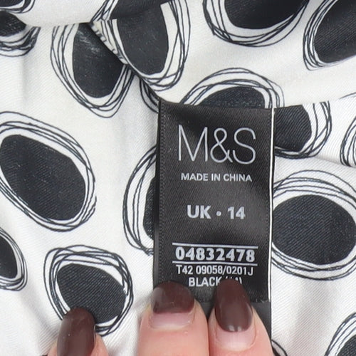Marks and Spencer Women Black Short Sleeve Cropped Suit Jacket UK 14