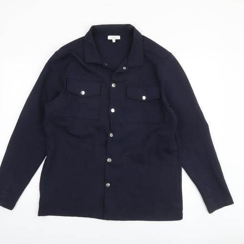 Arne Women's Blue Regular Fit Collared Button Jacket M