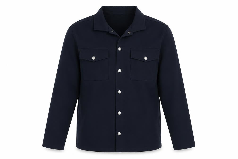 Front view of Arne Women's Blue Regular Fit Collared Button Jacket M