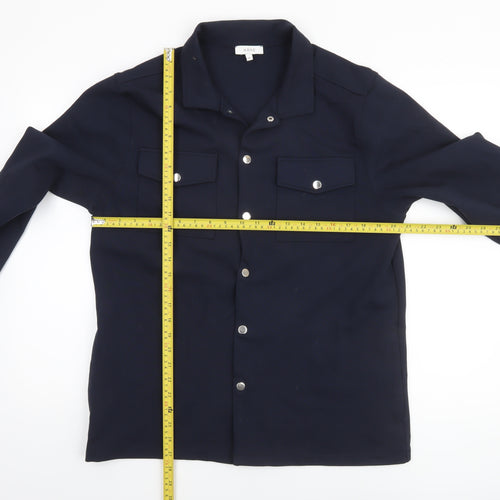 Arne Women's Blue Regular Fit Collared Button Jacket M