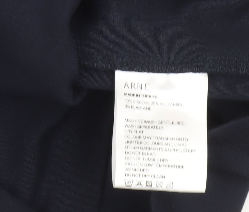 Arne Women's Blue Regular Fit Collared Button Jacket M