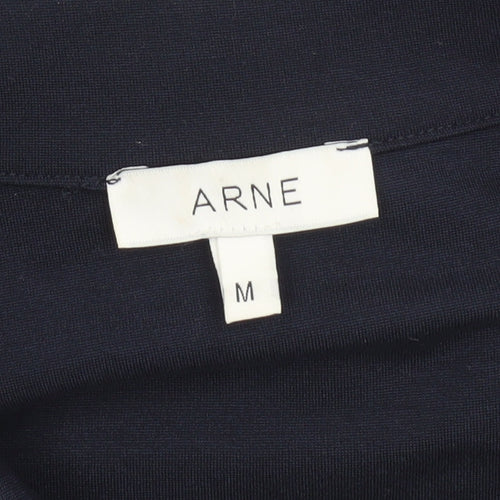 Arne Women's Blue Regular Fit Collared Button Jacket M