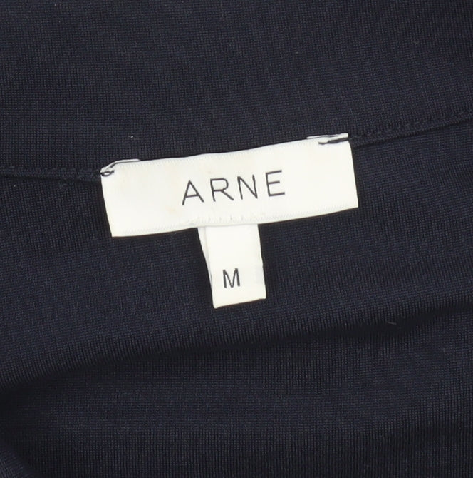 Arne Women's Blue Regular Fit Collared Button Jacket M