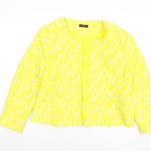 M&Co Petite Yellow Woven Blazer Women’s Size 16 Single Breasted