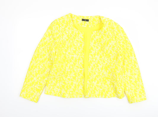 M&Co Petite Yellow Woven Blazer Women’s Size 16 Single Breasted