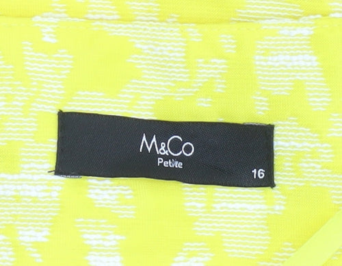 M&Co Petite Yellow Woven Blazer Women’s Size 16 Single Breasted