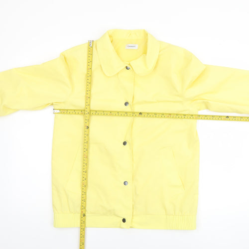 Damart Women's Yellow Basic Jacket Size 10 Casual Mid-Length