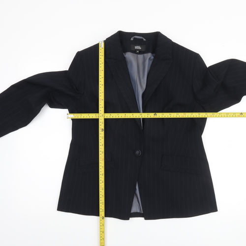 Marks and Spencer Women Black Pinstripe Suit Jacket Size 16 Classic
