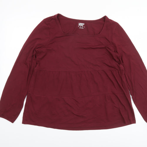 Lands' End Women's Red Long Sleeve Tunic Blouse UK M