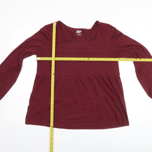 Lands' End Women's Red Long Sleeve Tunic Blouse UK M