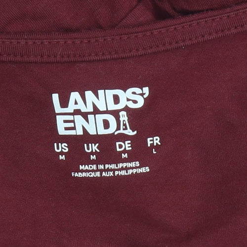 Lands' End Women's Red Long Sleeve Tunic Blouse UK M