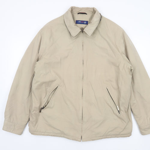 West Rock Men's Beige L Basic Jacket Full Zip Lined Casual Outdoor